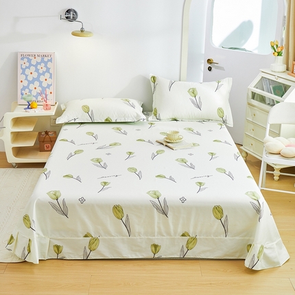 元元被芯 2024新款小清新全棉套件单品-单床单 娇兰-绿