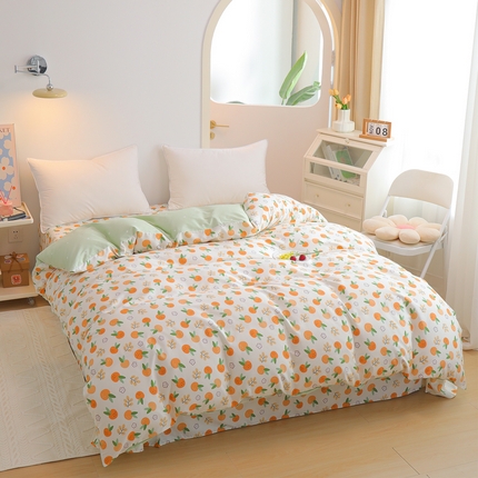 91家纺网 家纺一手货源 找家纺 元元被芯 2024新款小清新全棉套件单品-单被套 果实