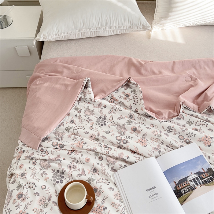 91家纺网 家纺一手货源 找家纺 青螺家纺2024新款50S天丝夏凉被 米洛-桔