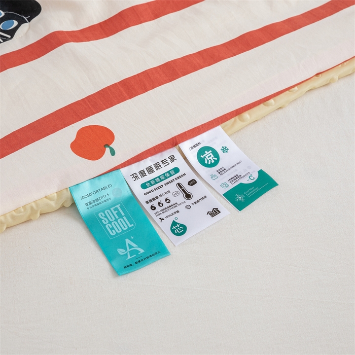 91家纺网 家纺一手货源 找家纺 芯元素 2024新款A类水洗棉凉豆豆夏被 煤球小猫