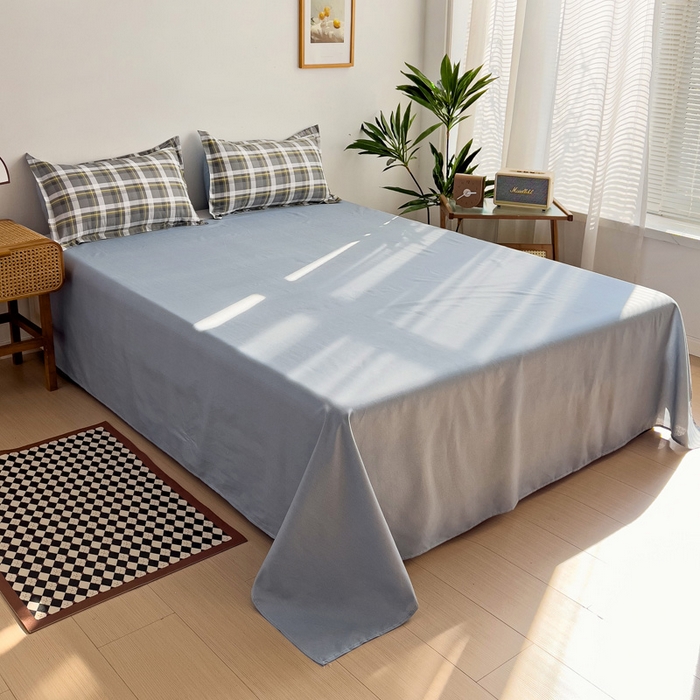 91家纺网 家纺一手货源 找家纺 赫然家纺 新款舒适柔软亲肤爆款芦荟棉四件套货源充足 灰诺希