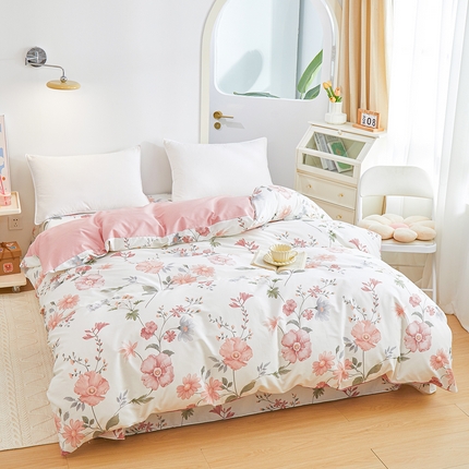 91家纺网 家纺一手货源 找家纺 元元被芯 2024新款小清新全棉套件单品-单被套 莫兰朵-粉