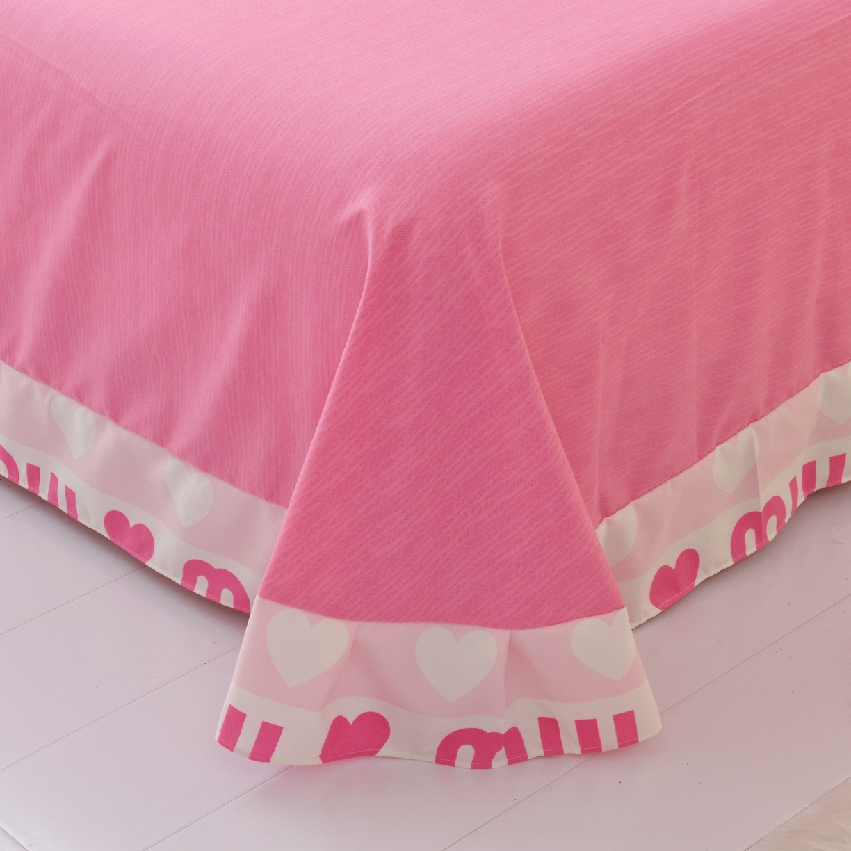 91家纺网 家纺一手货源 找家纺 宅家居 2024新韩版亲肤磨毛花边小号三件套 四件套床单大荷叶边 苗苗粉