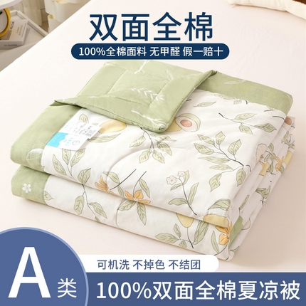 91家纺网 家纺一手货源 找家纺 瑜珠 2025新款双面全棉印花夏被夏凉被空调被子 丹果飘香