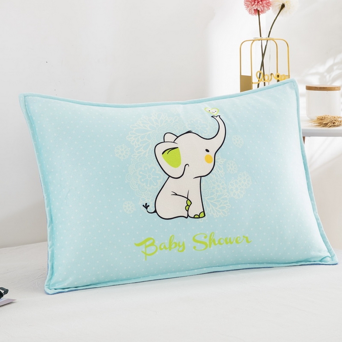 91家纺网 家纺一手货源 找家纺 大黄蜂家居家纺 2025新款水晶绒卡通图案枕套-平面款水晶绒枕套 小象宝宝