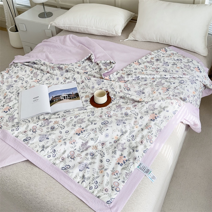 91家纺网 家纺一手货源 找家纺 青螺家纺2024新款50S天丝夏凉被 米洛-紫