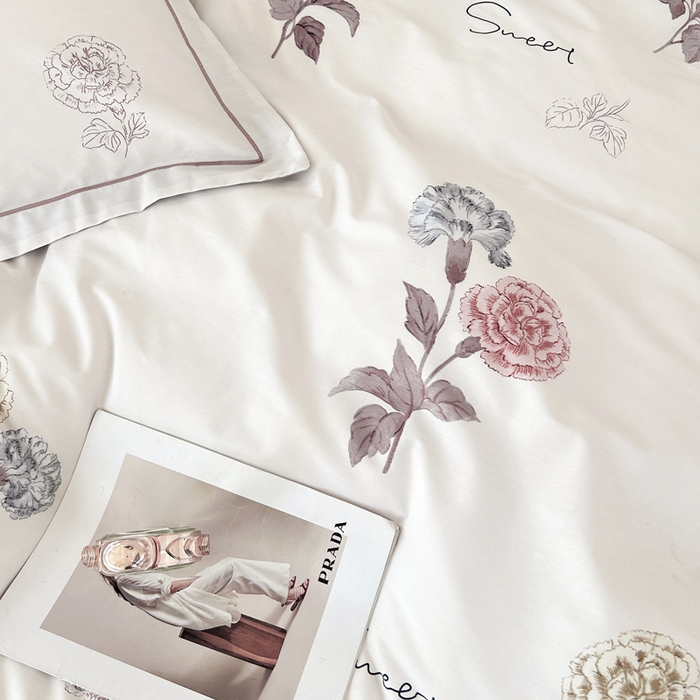 91家纺网 家纺一手货源 找家纺 橙艺家居 2024新款铂金云棉四件套 芙晚