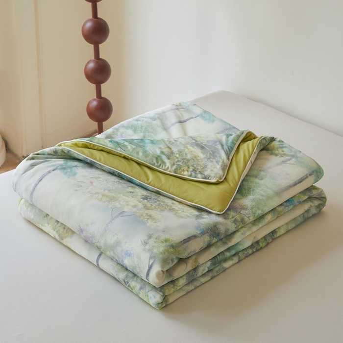 91家纺网 家纺一手货源 找家纺 小禹仔 2025新款针织凉感丝印花夏被夏凉被被芯 叶问芳华