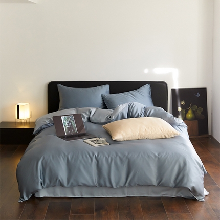 91家纺网 家纺一手货源 找家纺 （总）沐晴家纺 2025新款60兰精天丝简约轻奢纯色四件套