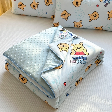 木堇家居 2024新款正版迪士尼授权卡通A类针织凉豆豆印花夏被 小熊维尼