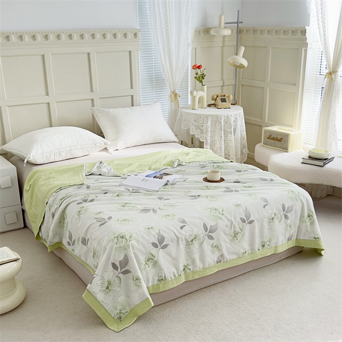 91家纺网 家纺一手货源 找家纺 青螺家纺2024新款50S天丝夏凉被 浪漫-夏绿