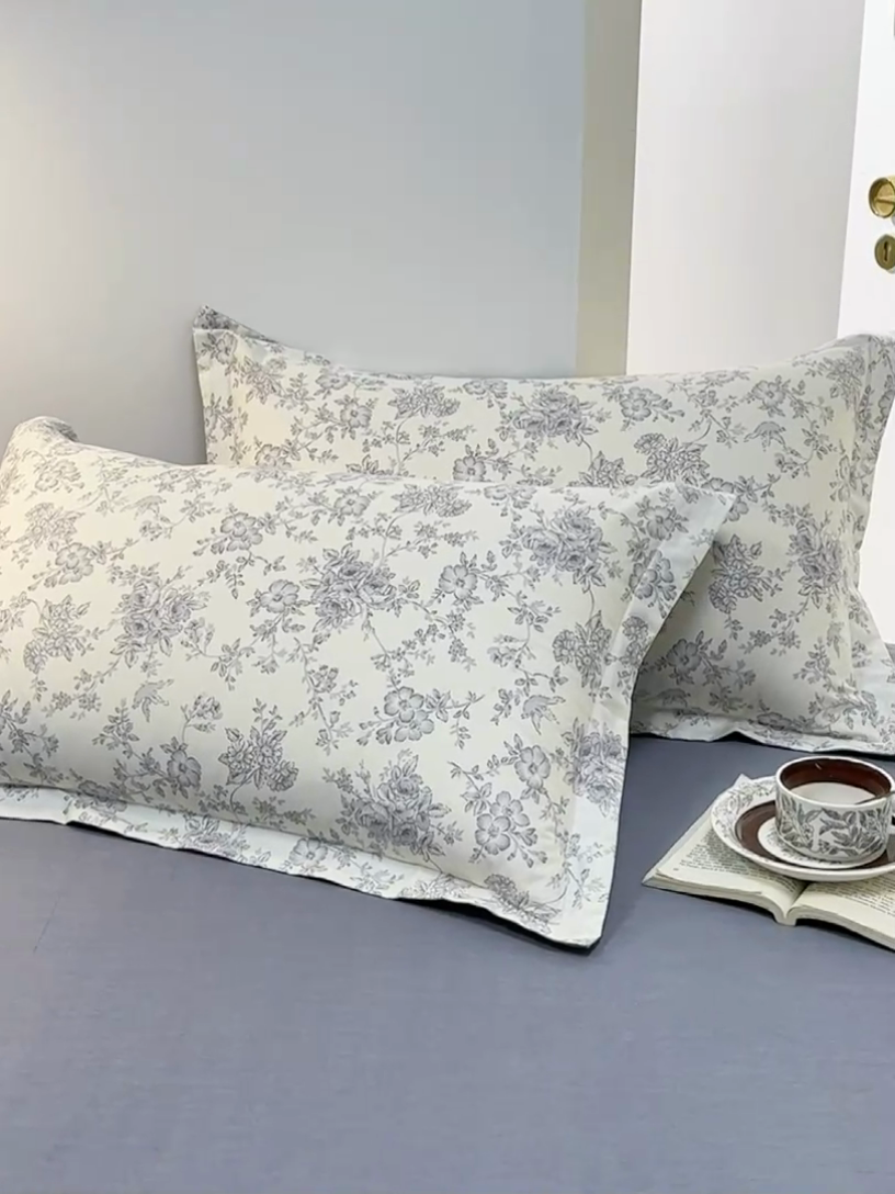 91家纺网 家纺一手货源 找家纺 元元被芯 2024新款小清新全棉套件单品-单枕套 洛莉