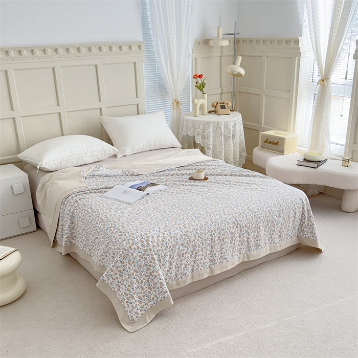 91家纺网 家纺一手货源 找家纺 青螺家纺2024新款50S天丝夏凉被 满底玫瑰