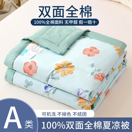 91家纺网 家纺一手货源 找家纺 瑜珠 2025新款双面全棉印花夏被夏凉被空调被子 空中花园
