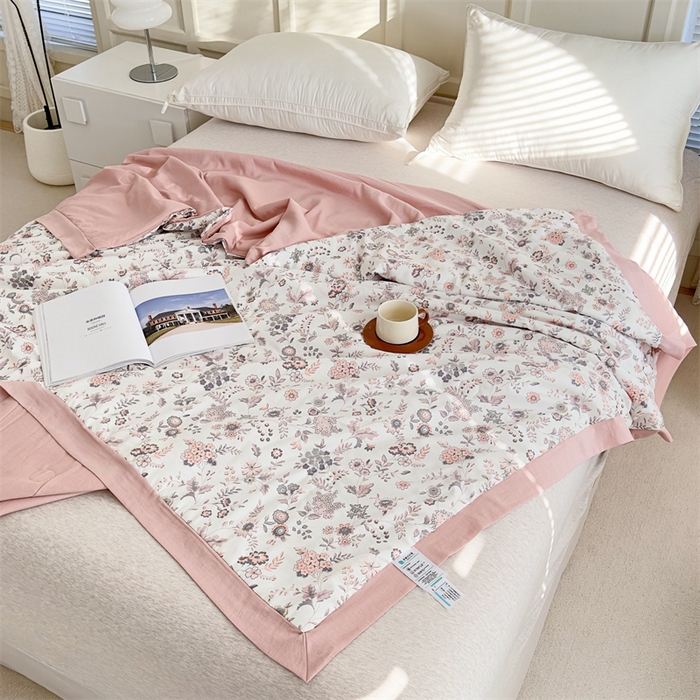 91家纺网 家纺一手货源 找家纺 青螺家纺2024新款50S天丝夏凉被 米洛-桔