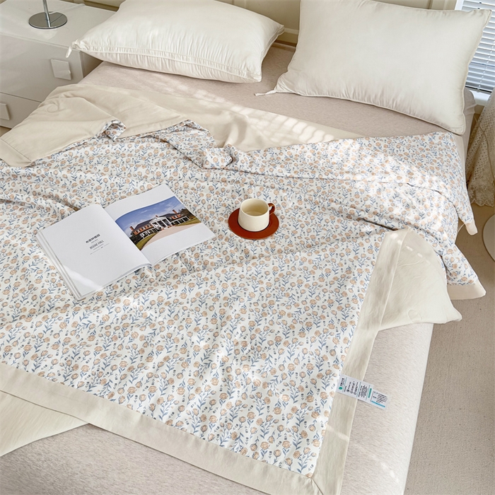 91家纺网 家纺一手货源 找家纺 青螺家纺2024新款50S天丝夏凉被 满底玫瑰