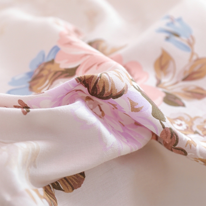 91家纺网 家纺一手货源 找家纺 元元被芯 2024新款小清新全棉套件单品-单床单 娜朵花开