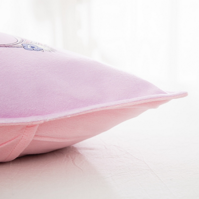 91家纺网 家纺一手货源 找家纺 大黄蜂家居家纺 2025新款水晶绒卡通图案枕套-平面款水晶绒枕套 城堡公主