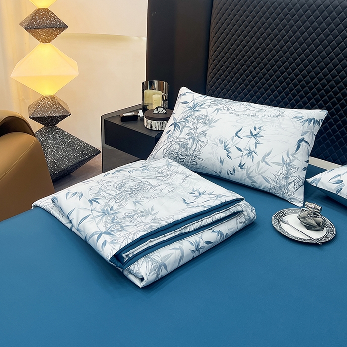 91家纺网 家纺一手货源 找家纺 馨乐家纺 2025新款水洗天丝夏被四件套 花型4