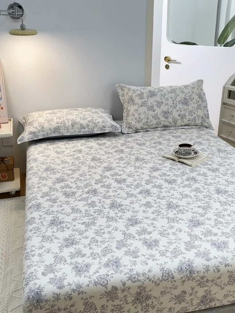 91家纺网 家纺一手货源 找家纺 元元被芯 2024新款小清新全棉套件单品-单床笠 洛莉