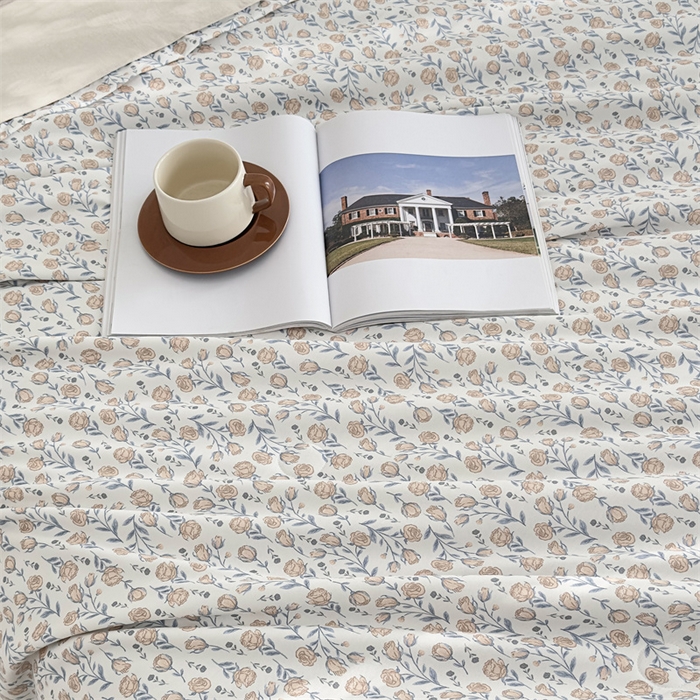 91家纺网 家纺一手货源 找家纺 青螺家纺2024新款50S天丝夏凉被 满底玫瑰