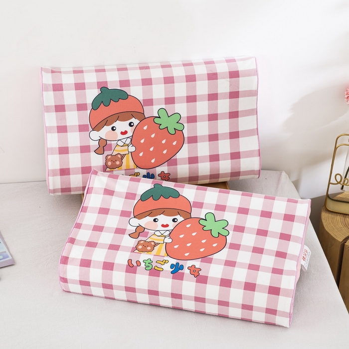 91家纺网 家纺一手货源 找家纺 大黄蜂家居家纺 2025新款水晶绒卡通图案枕套乳胶款水晶绒枕套 可爱少女