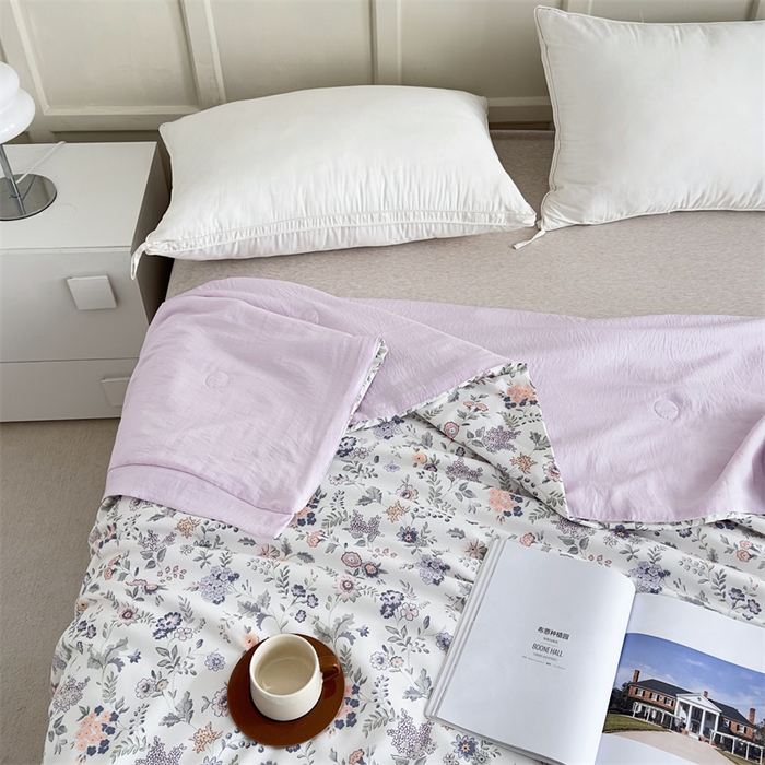 91家纺网 家纺一手货源 找家纺 青螺家纺2024新款50S天丝夏凉被 米洛-紫