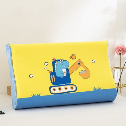 91家纺网 家纺一手货源 找家纺 大黄蜂家居家纺 2025新款水晶绒卡通图案枕套乳胶款水晶绒枕套 恐龙挖机