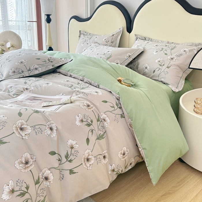 91家纺网 家纺一手货源 找家纺 橙艺家居 2024新款铂金云棉四件套 萱草梦