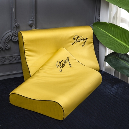 91家纺网 家纺一手货源 找家纺 大黄蜂家居家纺 2025新款60长绒棉纯棉乳胶枕套 金秋黄