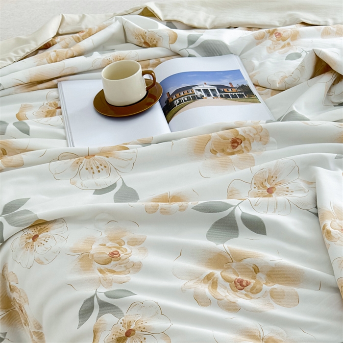 91家纺网 家纺一手货源 找家纺 青螺家纺2024新款50S天丝夏凉被 浪漫-夏咖