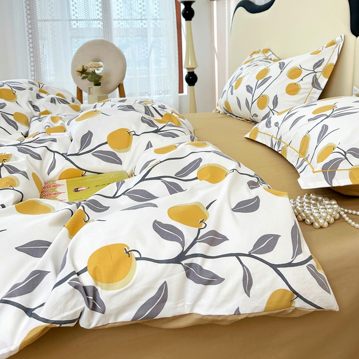 91家纺网 家纺一手货源 找家纺 橙艺家居 2024新款铂金云棉四件套 橘颂