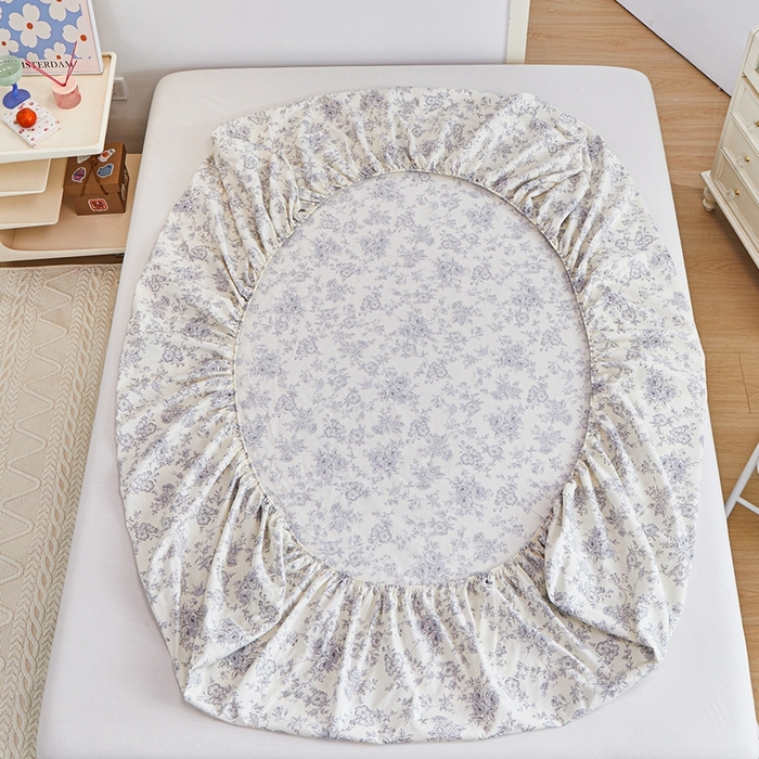 91家纺网 家纺一手货源 找家纺 元元被芯 2024新款小清新全棉套件单品-单床笠 洛莉