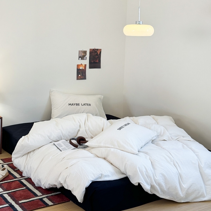 91家纺网 家纺一手货源 找家纺 艾沁家纺 2024新款ins全棉水洗棉数码印花四件套 美梦·Black