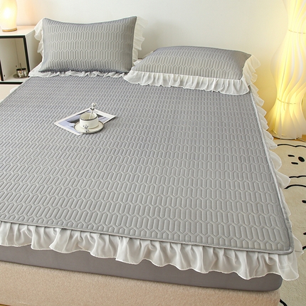 91家纺网 家纺一手货源 找家纺 （总）伊人坊 2024新款A类凉感丝花边款乳胶床笠三四件套