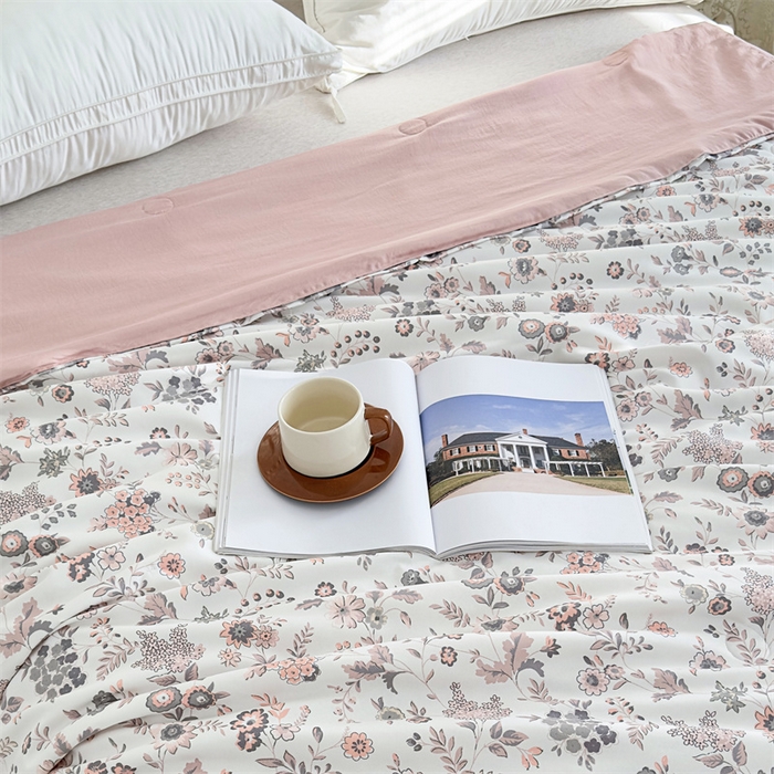 91家纺网 家纺一手货源 找家纺 青螺家纺2024新款50S天丝夏凉被 米洛-桔