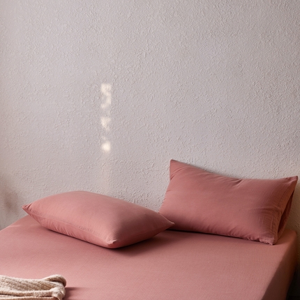 简纯主义 2025新款全棉有机雾感纱双层皱皱纱系列单枕套 茱萸冉冉