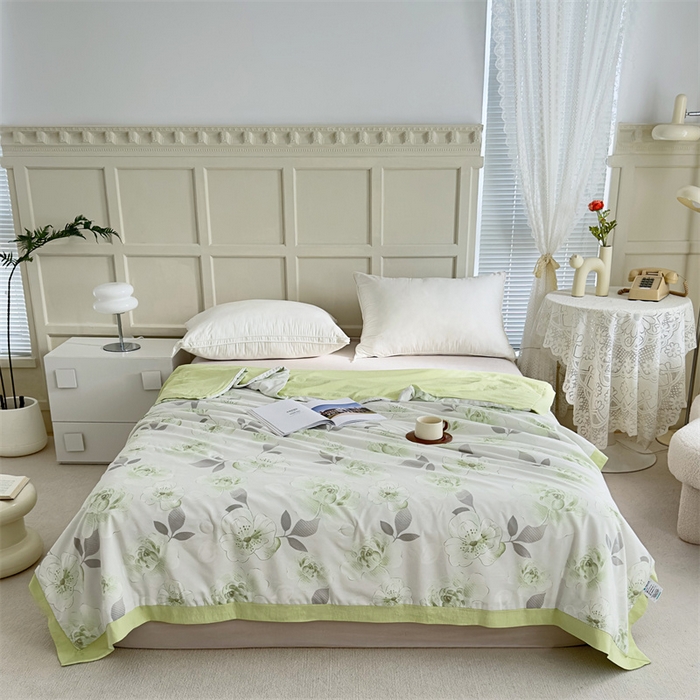 91家纺网 家纺一手货源 找家纺 青螺家纺2024新款50S天丝夏凉被 浪漫-夏绿