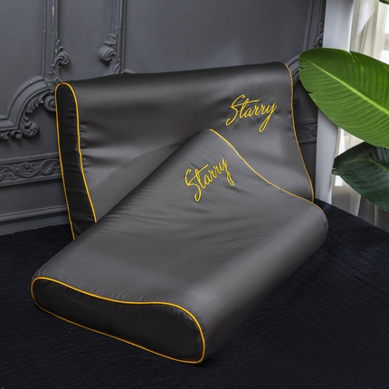 91家纺网 家纺一手货源 找家纺 大黄蜂家居家纺 2025新款60长绒棉纯棉乳胶枕套 绅士灰