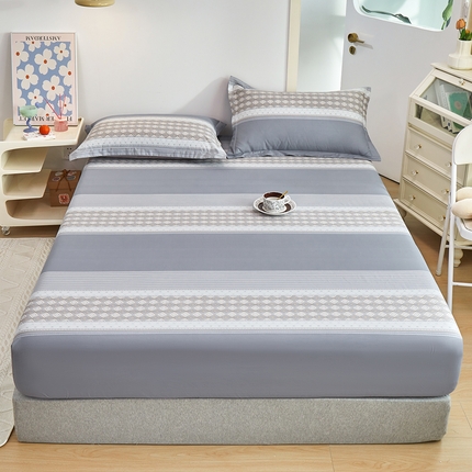 91家纺网 家纺一手货源 找家纺 元元被芯 2024新款小清新全棉套件单品-单床笠 印象都市-灰