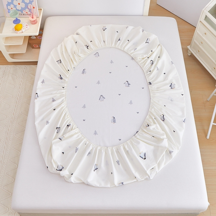 91家纺网 家纺一手货源 找家纺 元元被芯 2024新款小清新全棉套件单品-单床笠 嗨皮-米