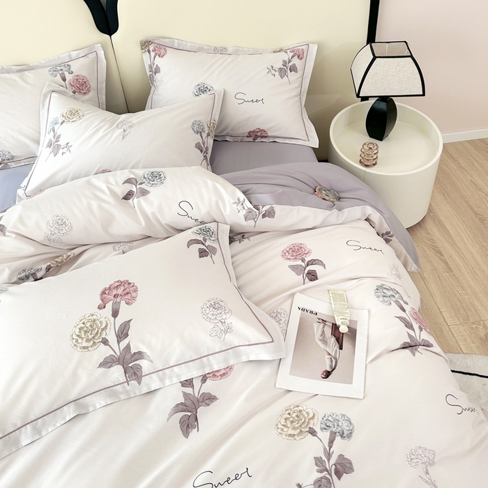 91家纺网 家纺一手货源 找家纺 橙艺家居 2024新款铂金云棉四件套 芙晚