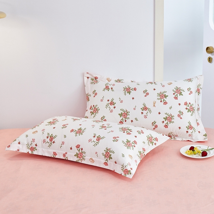 91家纺网 家纺一手货源 找家纺 元元被芯 2024新款小清新全棉套件单品-单枕套 古茗