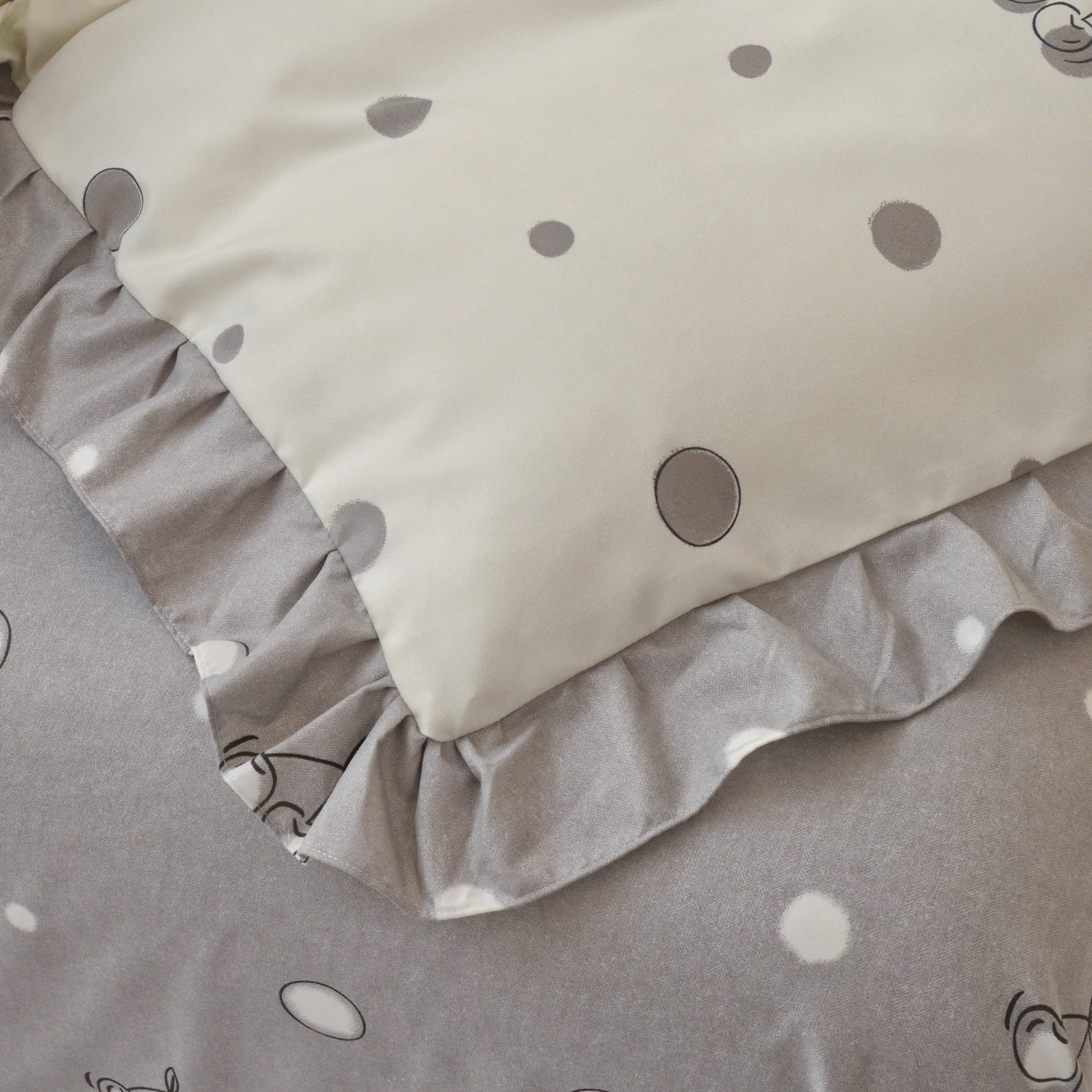 91家纺网 家纺一手货源 找家纺 宅家居 2024新韩版亲肤磨毛花边小号三件套 四件套床单大荷叶边 甜甜米