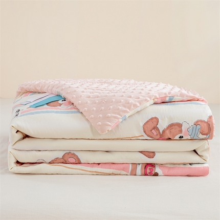 91家纺网 家纺一手货源 找家纺 芯元素 2024新款A类水洗棉凉豆豆夏被 兔子小姐