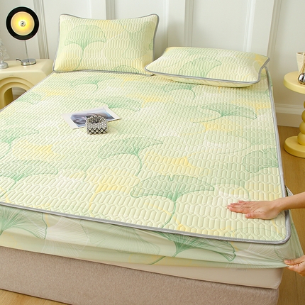 91家纺网 家纺一手货源 找家纺 （总）伊人坊 2024新款A类凉感丝0.4乳胶床笠凉席夏被套件