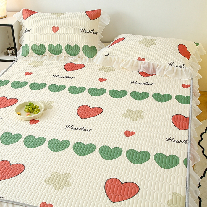 91家纺网 家纺一手货源 找家纺 伊人坊 2024新款A类凉感丝花边款乳胶床笠三四件套 花边 彩色心情