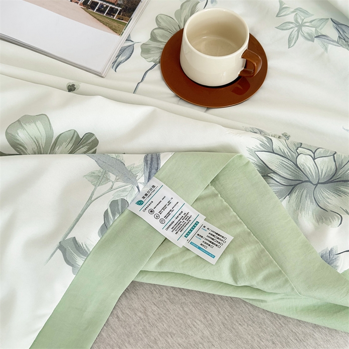91家纺网 家纺一手货源 找家纺 青螺家纺2024新款50S天丝夏凉被 半夏花语-绿