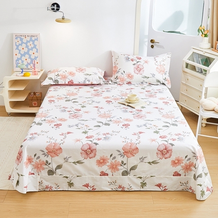 元元被芯 2024新款小清新全棉套件单品-单床单 莫兰朵-粉