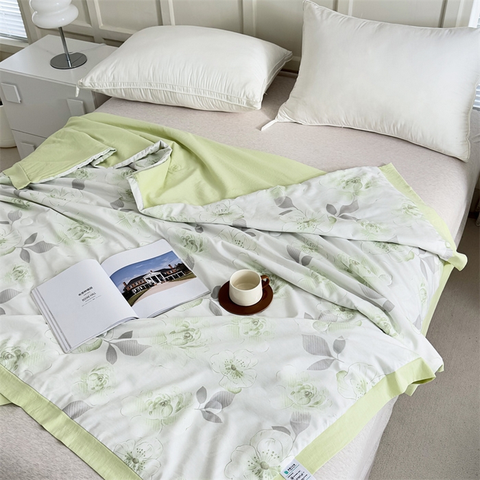 91家纺网 家纺一手货源 找家纺 青螺家纺2024新款50S天丝夏凉被 浪漫-夏绿